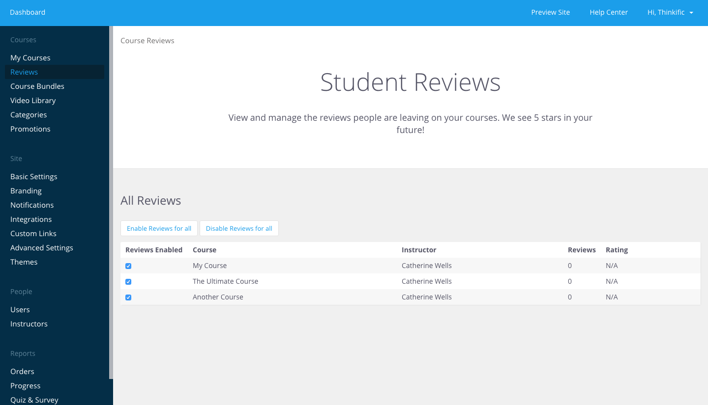 Social Proof - online course reviews