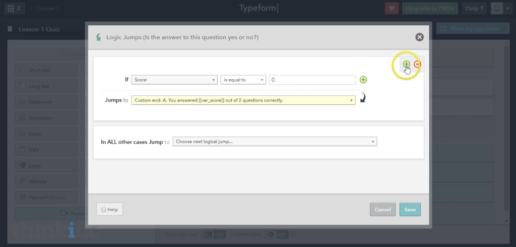 How to Create Quizzes for your Online Course using Typeform (Step 7)