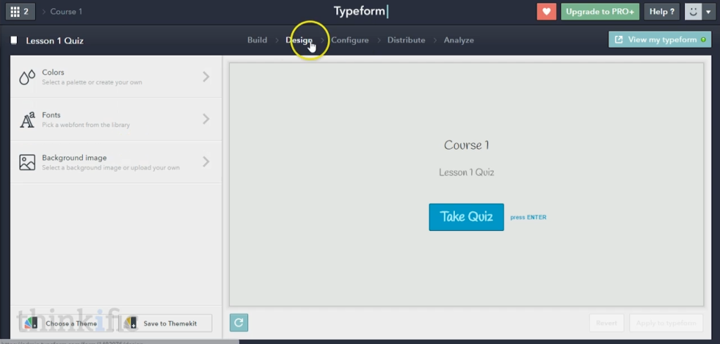 How to Create Quizzes for your Online Course using Typeform (Step 8)
