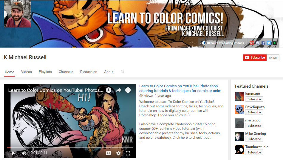 K. Michael Russell teaches comic coloring online | Thinkific