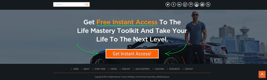 Project Life Mastery site footer