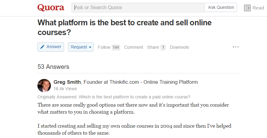 What platform is the best to create and sell online courses? | Quora | Thinkific