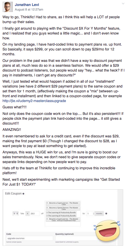 Jonathan Levi Facebook Post