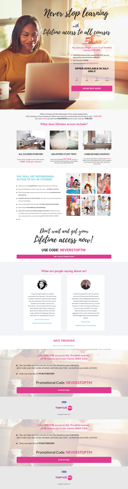 landing page design