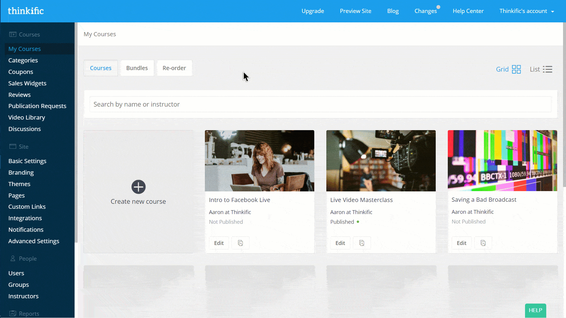 Course Templates in Thinkific
