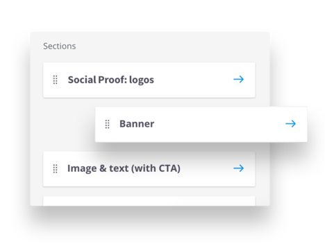 Dragging and Dropping Site Builder Sections