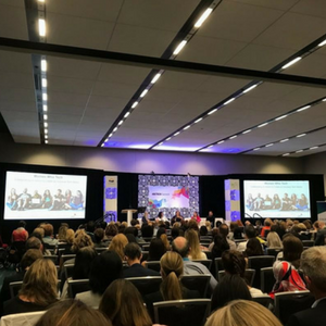 Thinkific co-founder and COO Miranda Lievers at a Women Who Tech Panel