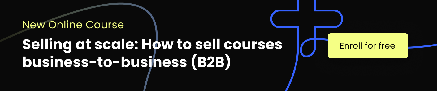 Online course banner for selling courses to businesses.