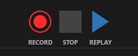 Voice over PowerPoint Record, Stop, Replay buttons