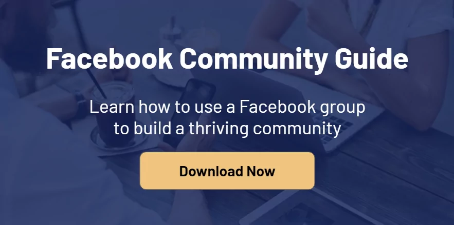 Banner to download free facebook group community guide