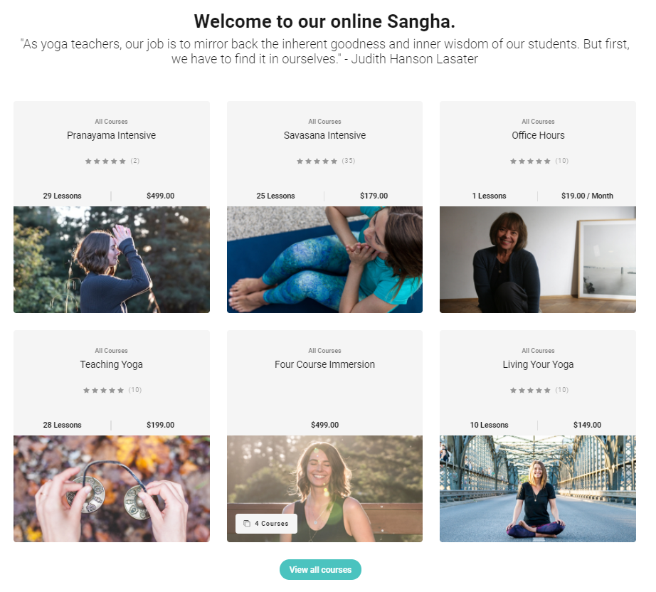 Example of a yoga membership site