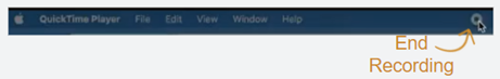 Mac end screenrecording via toolbar
