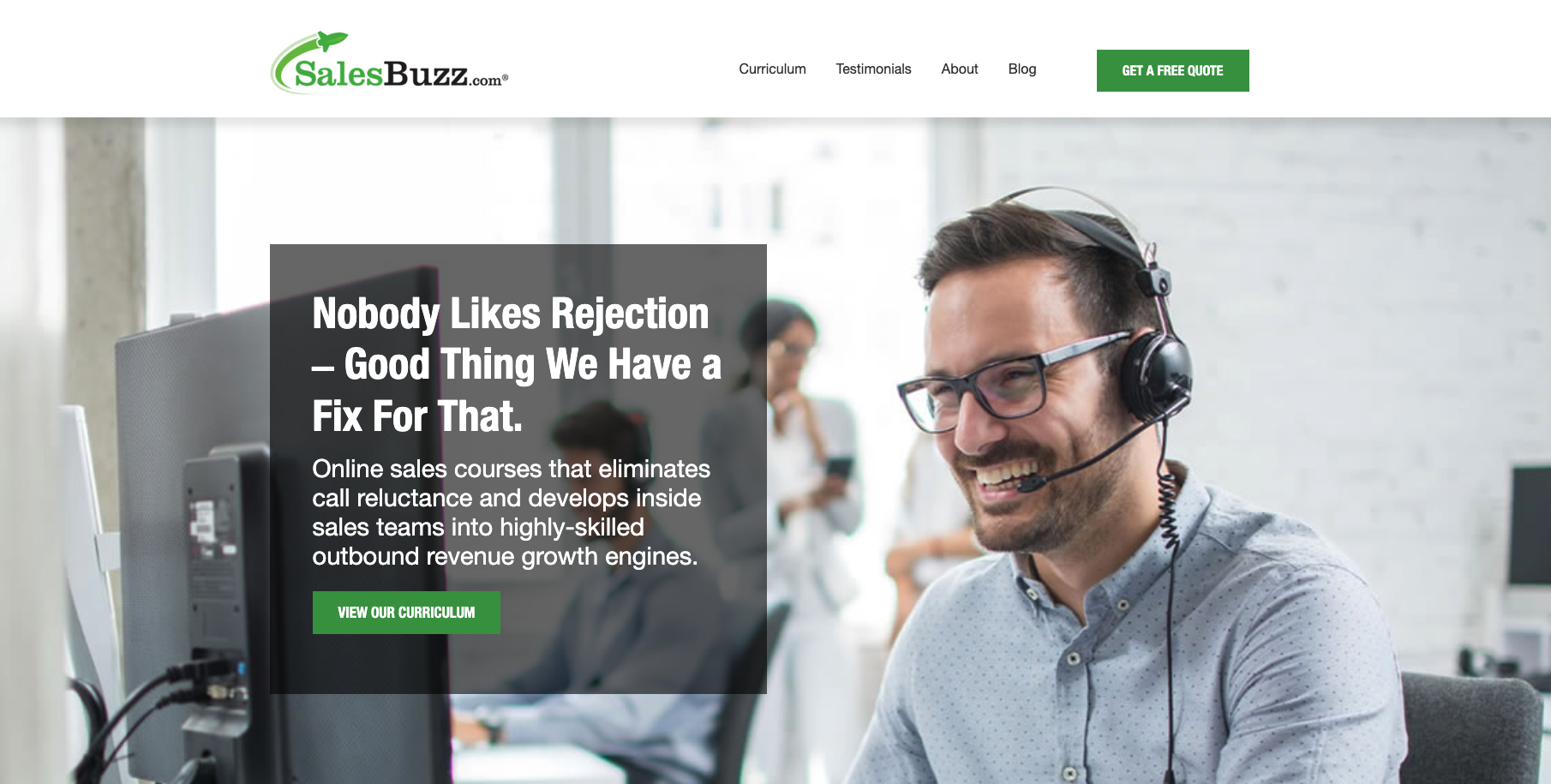 Screenshot of SalesBuzz's website homepage