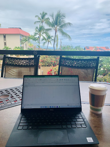 Norton working from Hawaii.