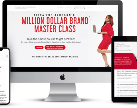 Portfolio sample featuring Tiana Von Jonshon's Million Dollar Brand Masterclass