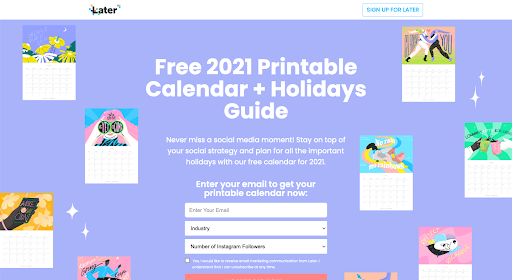 Calendar Lead Magnet Examples