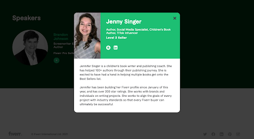 Fiverr Webinar Landing Page Example