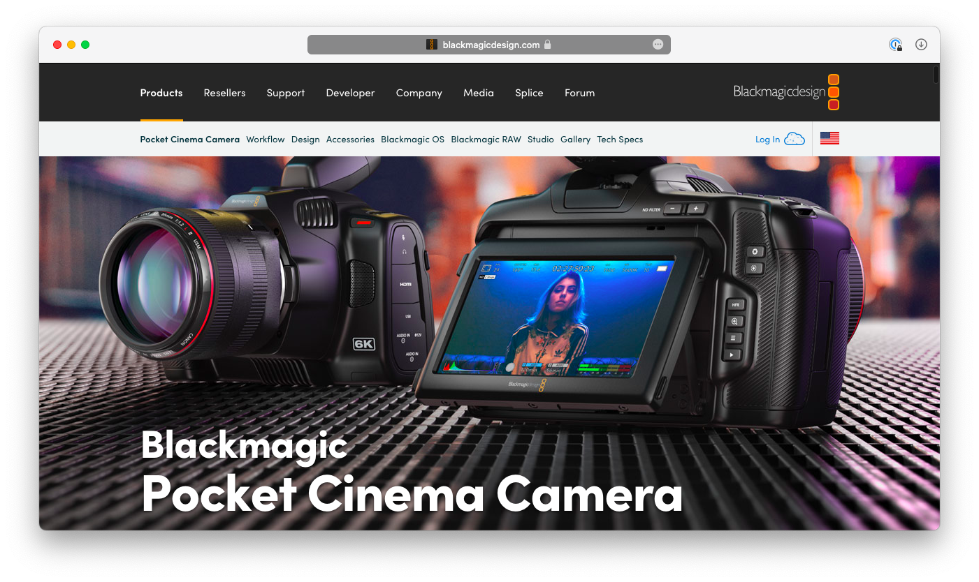 Best Cameras for YouTube: Blackmagic Pocket Cinema Camera 6K