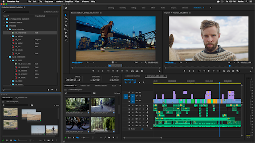 Screenshot of video editing with