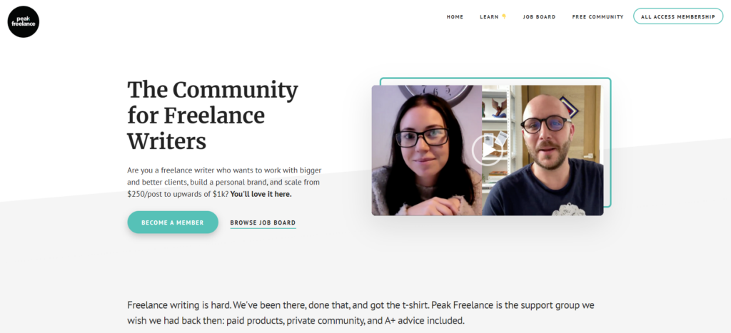 Peak Freelance Community of Practice Example