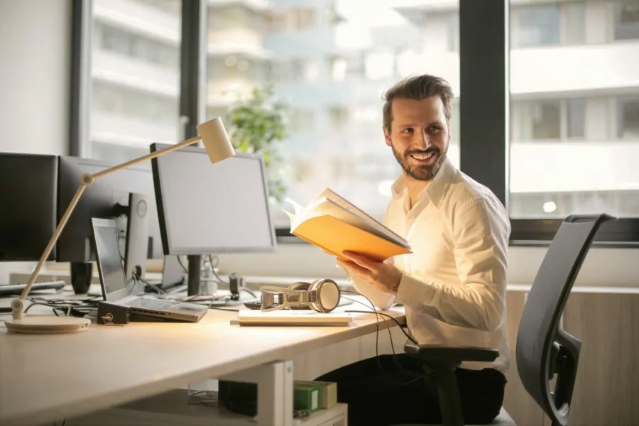 Man sitting at desk