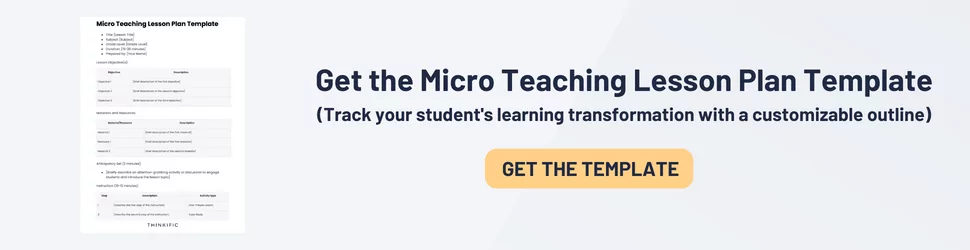 Get the Micro Teaching Lesson Plan Template: Download Now