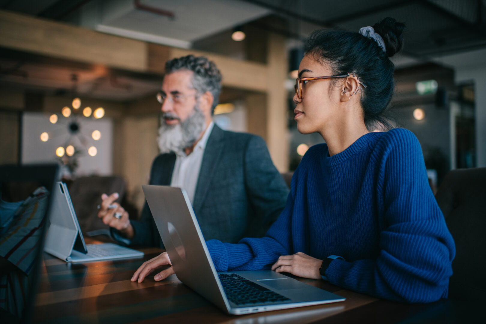 woman working on gated content