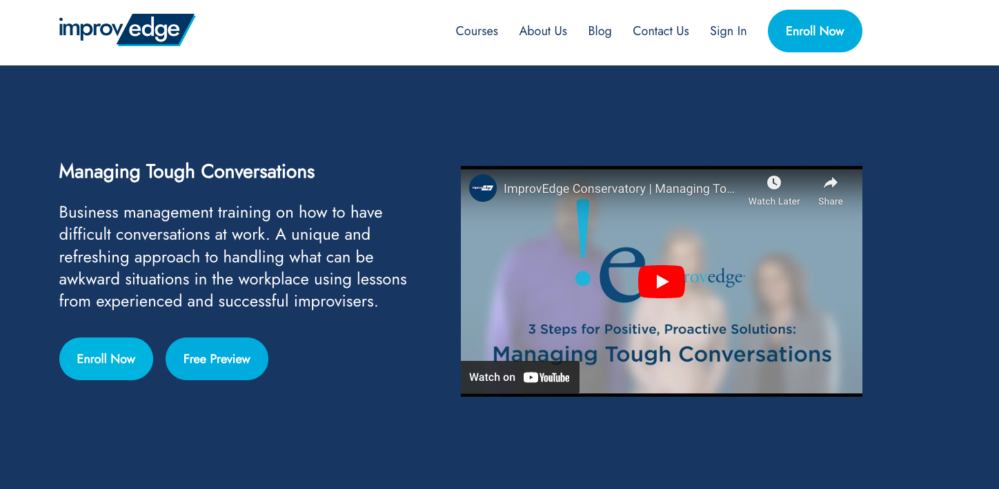 Screenshot of Managing Tough Conversations Course Page