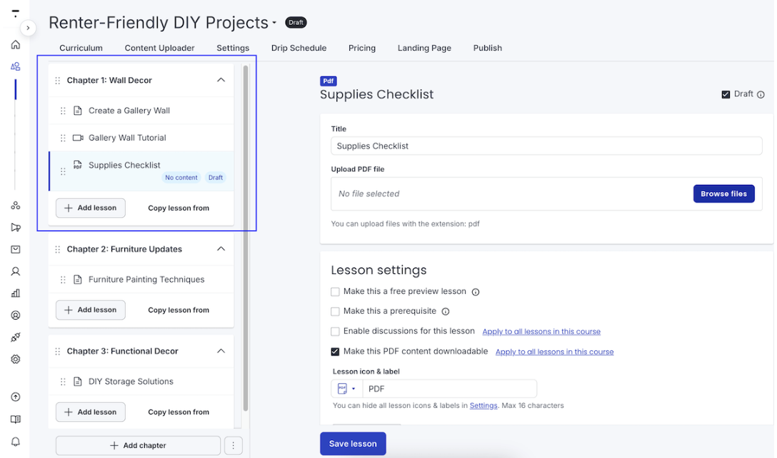 New Course Builder