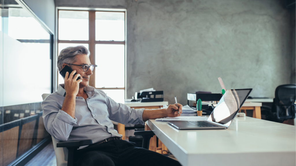 man looking at enterprise training system