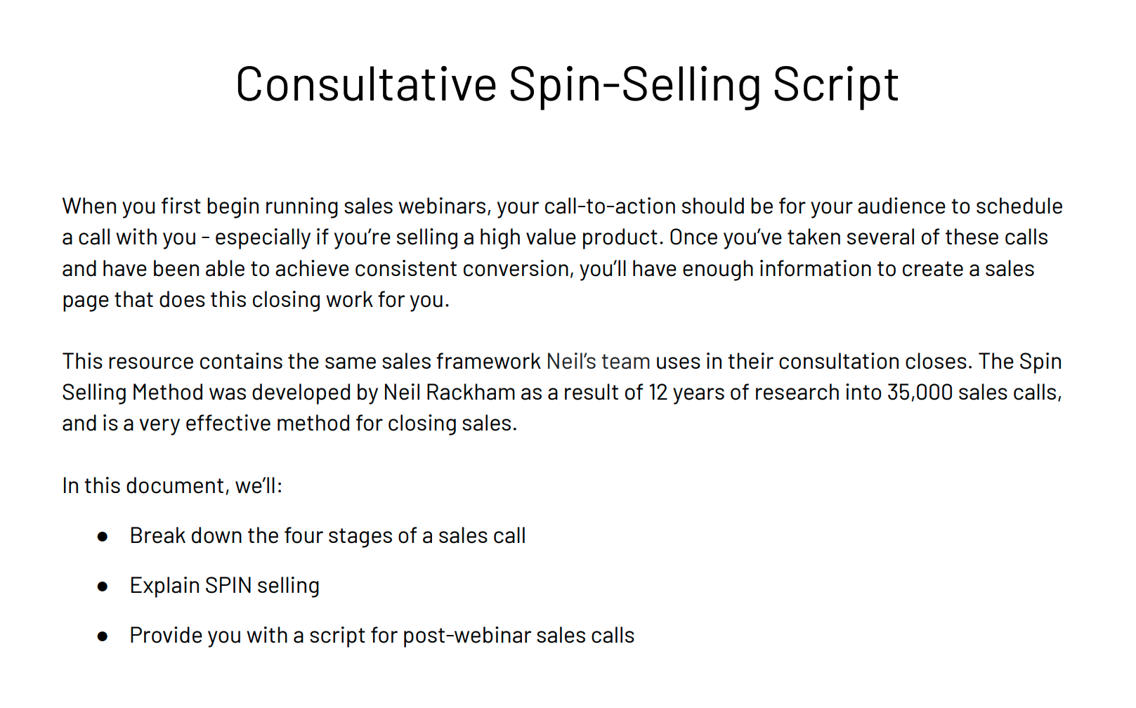 Free Spin Selling Script & Template