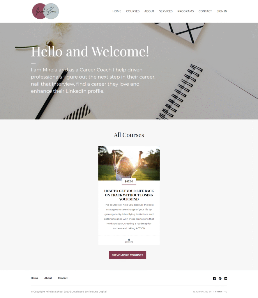 Screenshot of a website