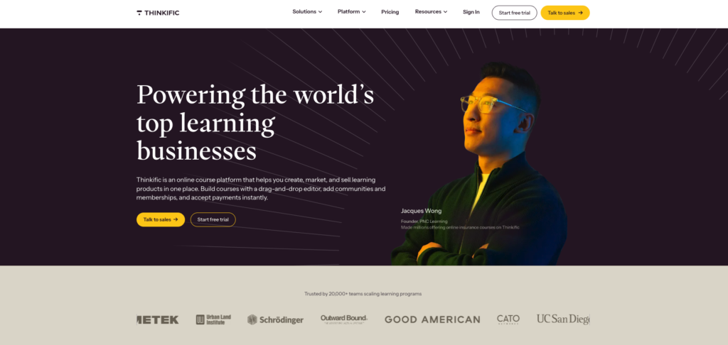 Thinkific Homepage Image