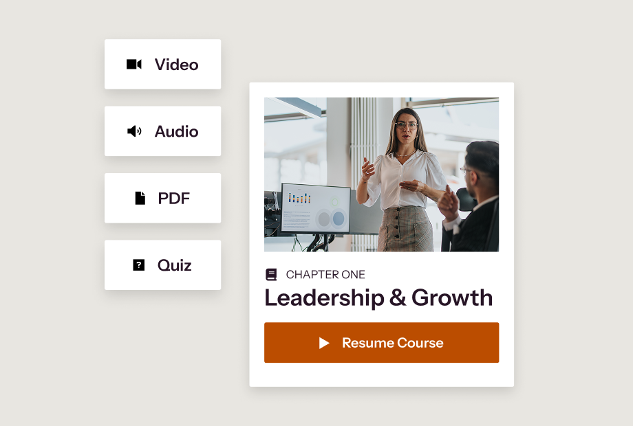A course creation mockup
