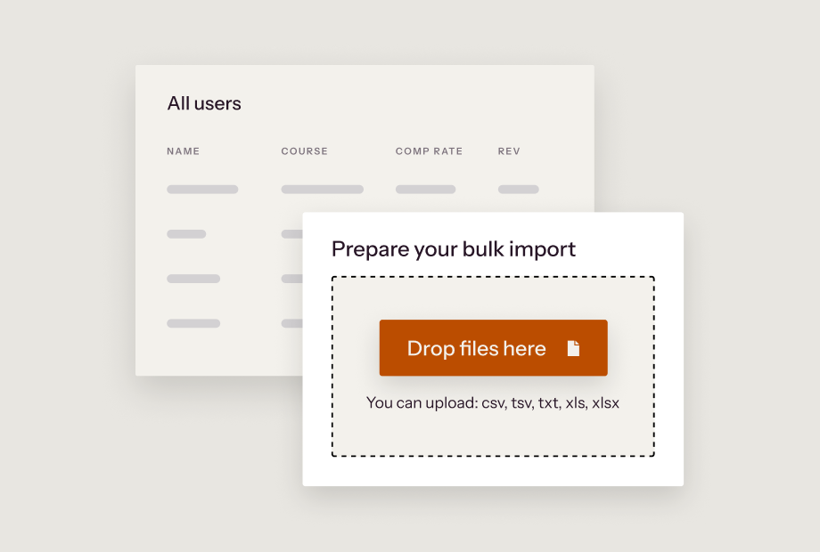 A bulk import interface