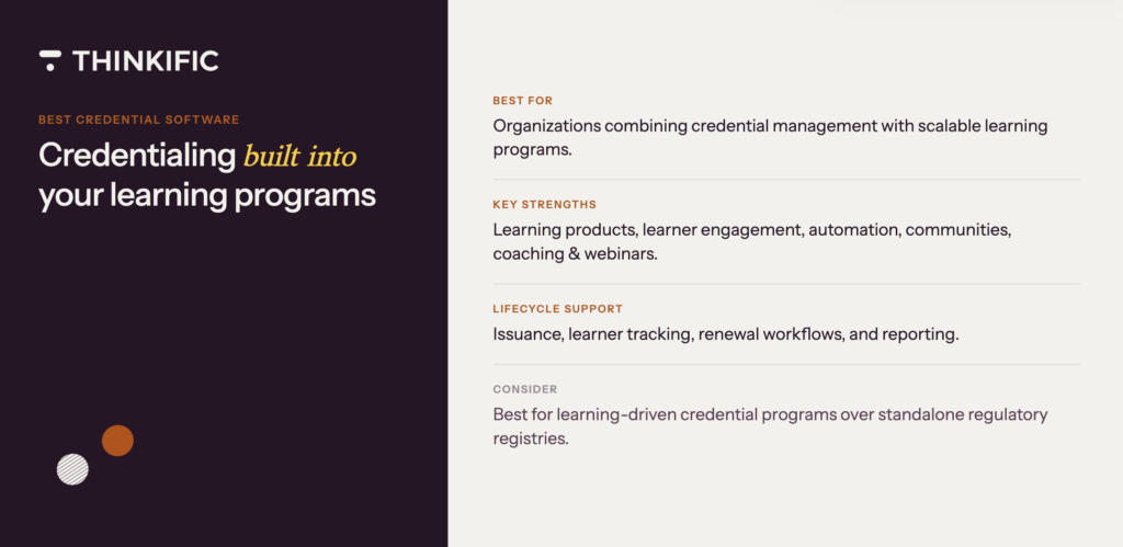 Thinkific Listing Infographic about Credentialing 