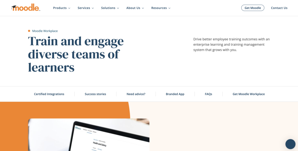 Moodle workplace platform preview