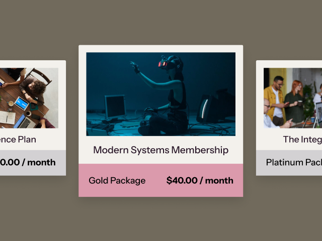 A mock up of different courses