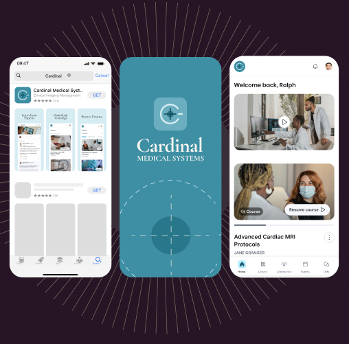 A mock up of a branded mobile app