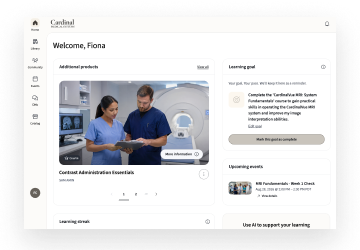 a mock up of the learner hub
